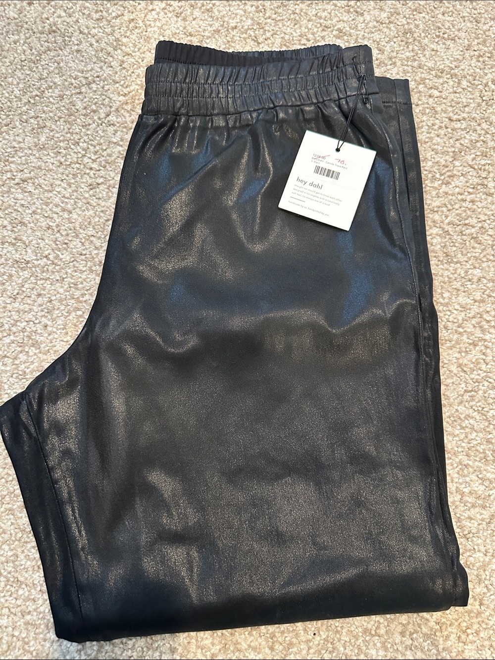 Bella Dahl Black Camille Track Pant Faux Leather - Women's